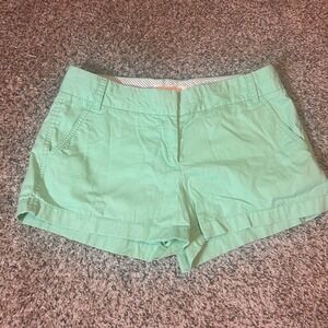 J. Crew‎ Chino Shorts Broken-In Everyday Casual Green Cotton Size 6